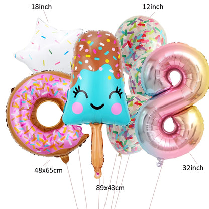 Ensemble fudge donut confetti chiffre huit dimension