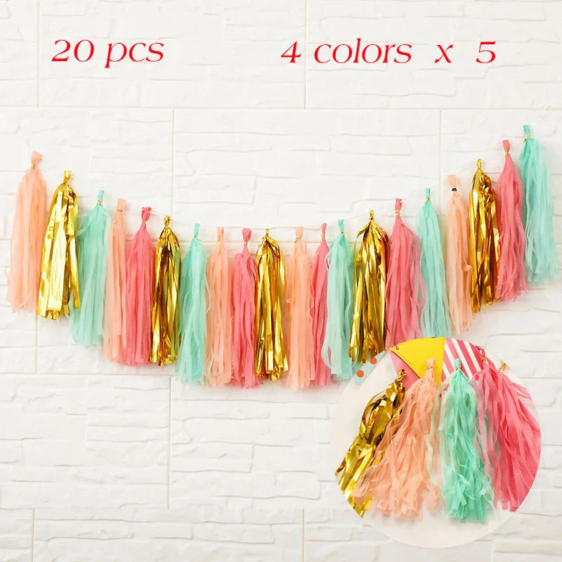 Guirlande Anniversaire à Franges | 20 Pompons en Papier