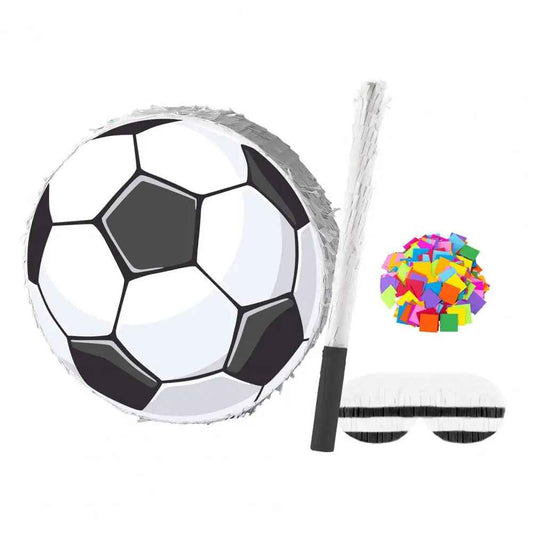 Pinata football confettis fond blanc