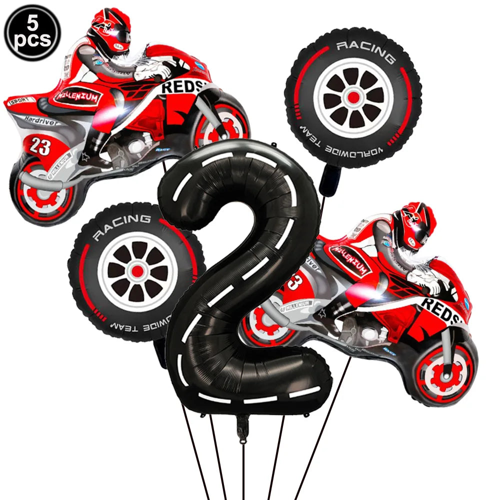 Ballon pour anniversaire | Kit Moto 5 Pièces