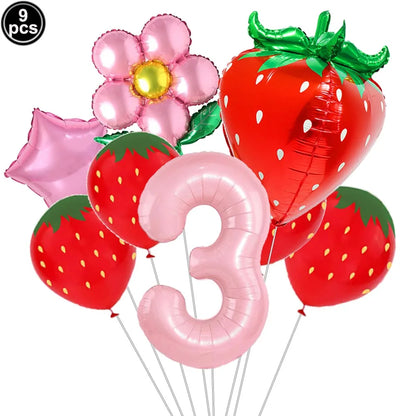 Ballons anniversaire | Thème Fraise