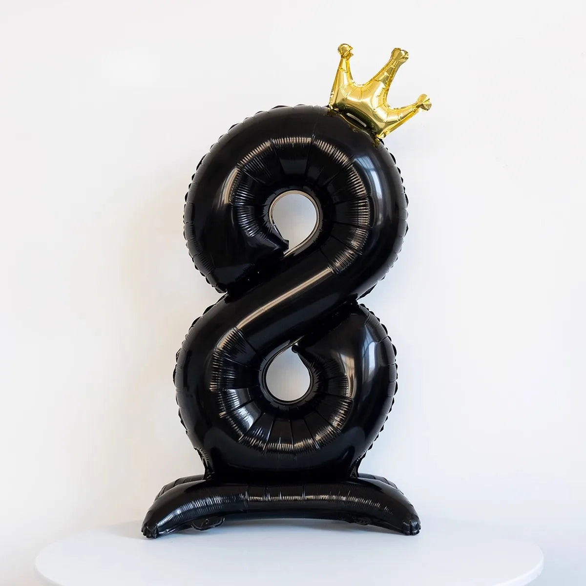 40Inch Golden Crown Digital Black Balloons 0-9 Number Ballons With Base Birthday Party Anniversary Decoration Shower Balloon