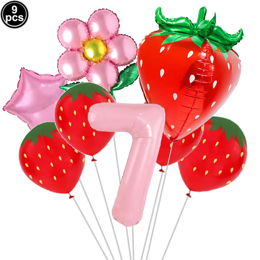 Ballons anniversaire | Thème Fraise