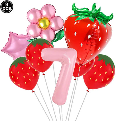 Ballons anniversaire | Thème Fraise
