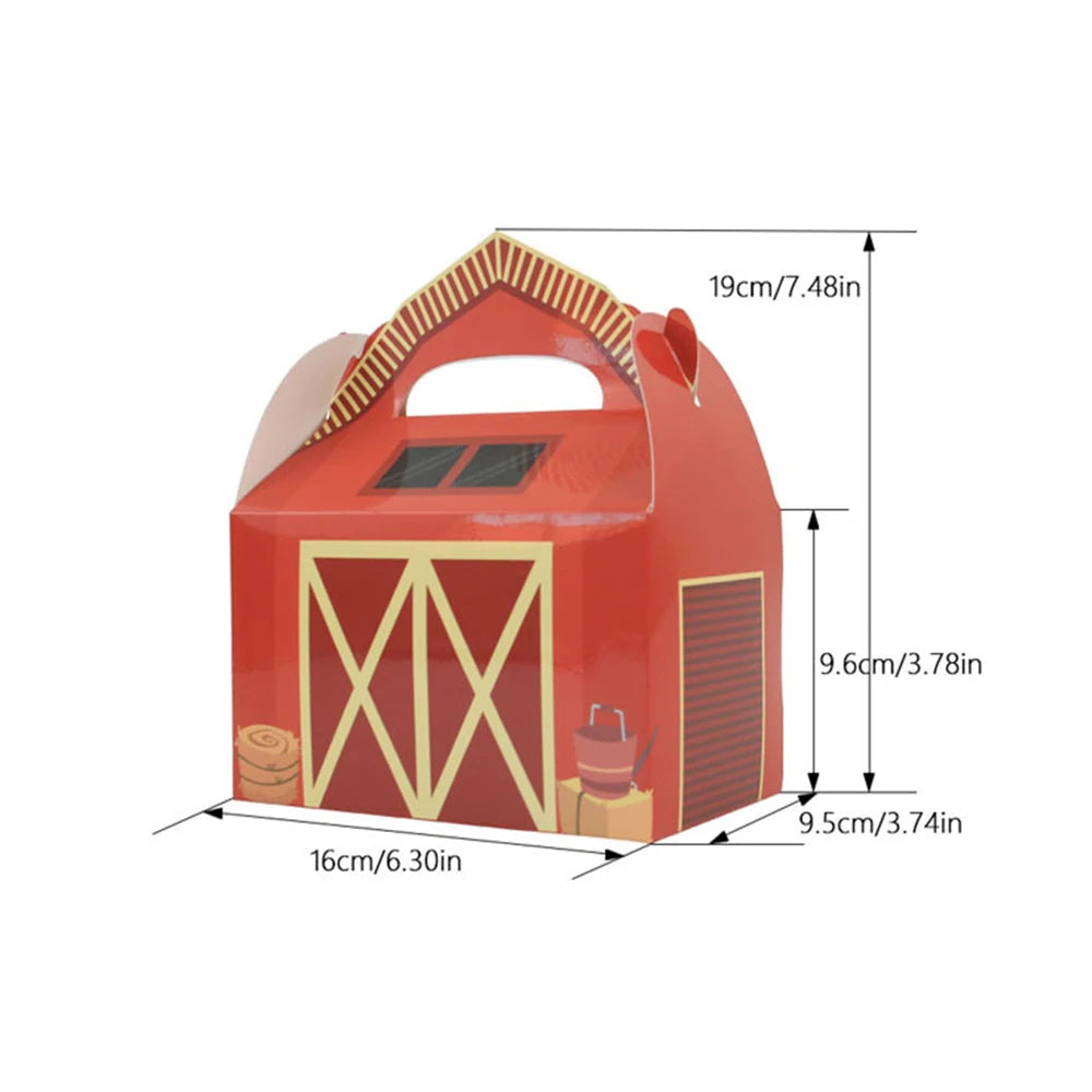 2PCS Cute Animal Paper Candy Boxes Cow Pig Biscuit Packaging Box Farmland Themed Birthday Party Supplies DIY Kids Gifit Bags