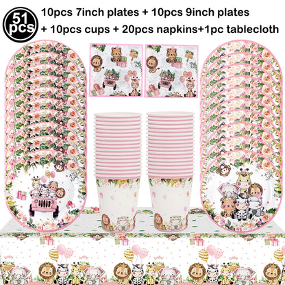Decoration table pour anniversaire | Safari Rose