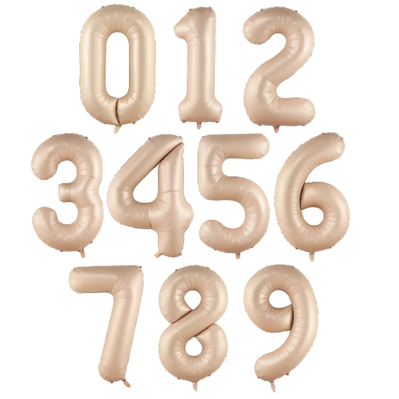 Ballon chiffre | Caramel | 40 pouces | 0 à 9
