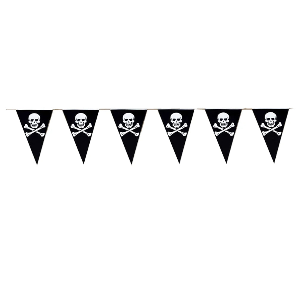 Guirlande Fanion Pirate | Fanions Noirs Anniversaire Enfant