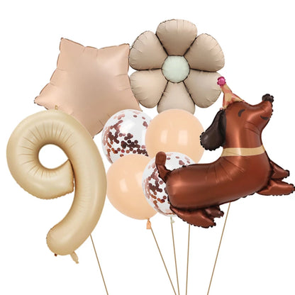 Ballon Anniversaire Chien | Lot de 8 Pièces
