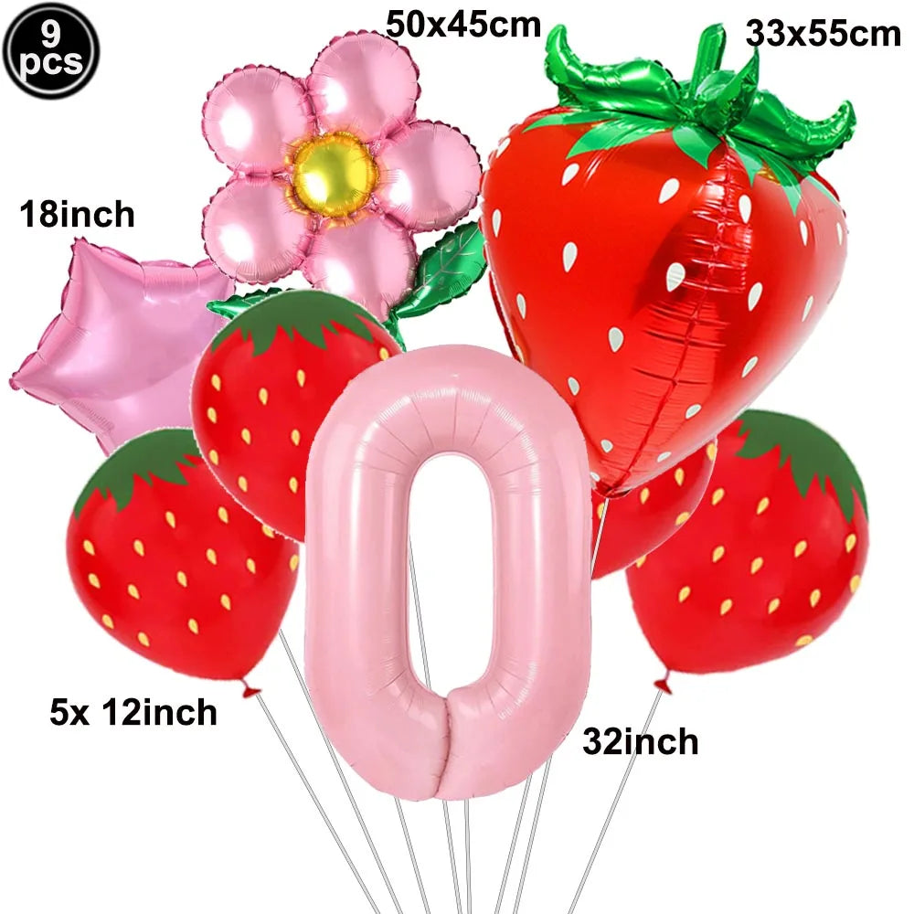 Ballons anniversaire | Thème Fraise