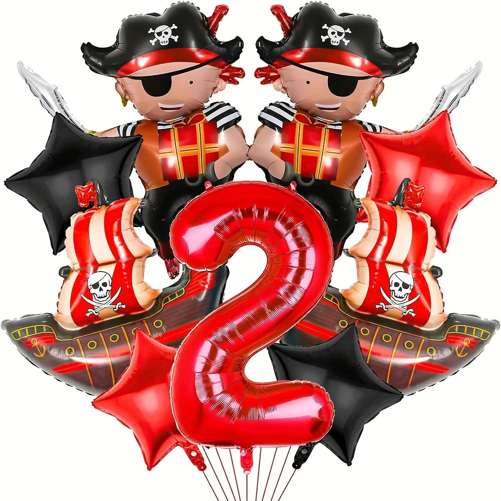 Ballons Anniversaire Pirate | Lot de 9 pièces