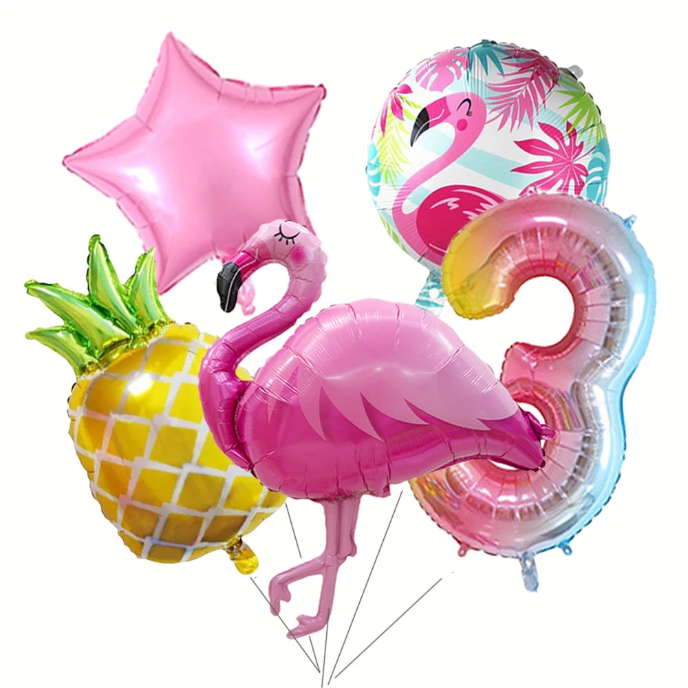 Ballons d anniversaire | Tropicale Flamant Rose