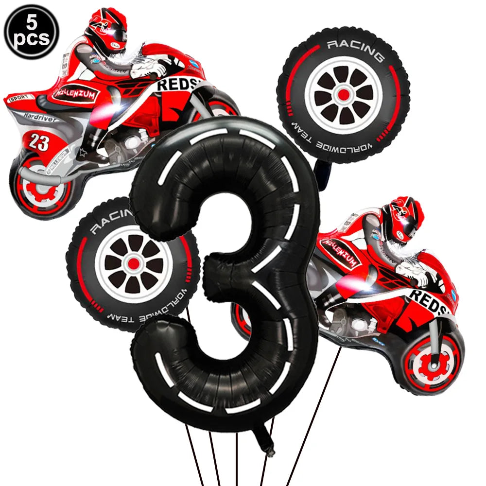 Ballon pour anniversaire | Kit Moto 5 Pièces