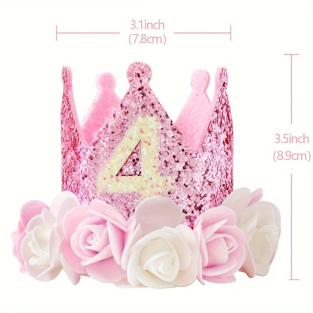 DIY 1st 2nd 3rd Birthday Crown Hat Handmade Accessories Baby One Happy Birthday Party Headband Hat Baby Shower Party Supplies