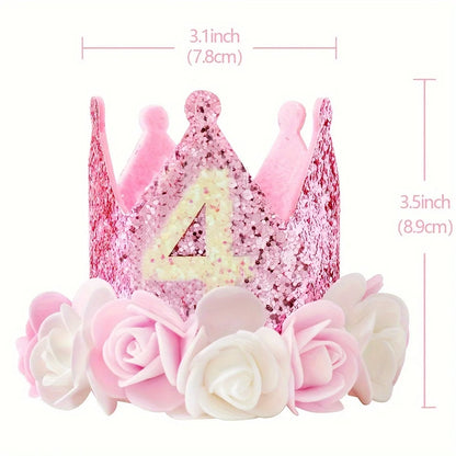 DIY 1st 2nd 3rd Birthday Crown Hat Handmade Accessories Baby One Happy Birthday Party Headband Hat Baby Shower Party Supplies