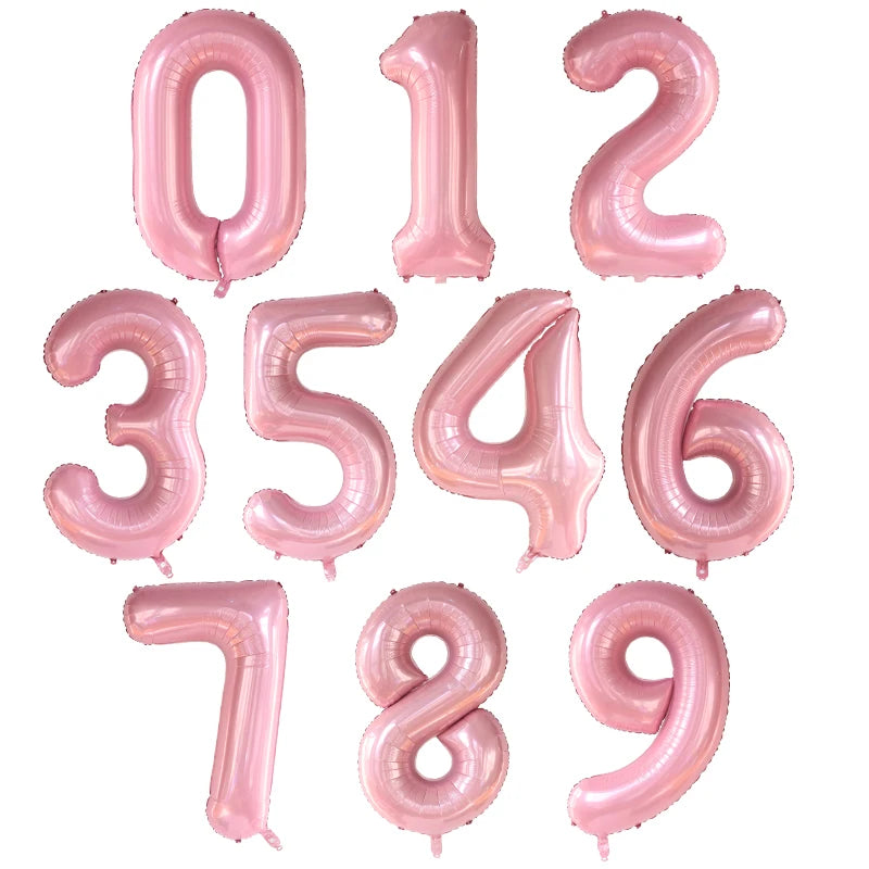 Ballon chiffre | Rose pâle | 40 pouces | 0 à 9