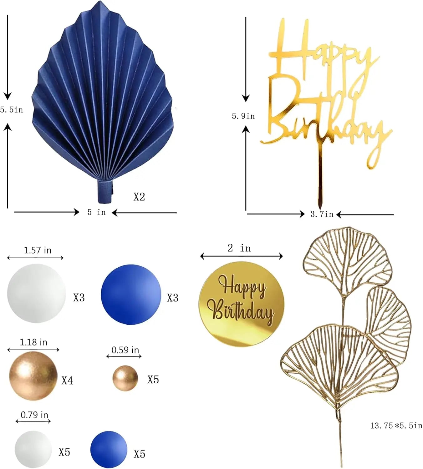 Cake toppers | Happy Birthday Élégant