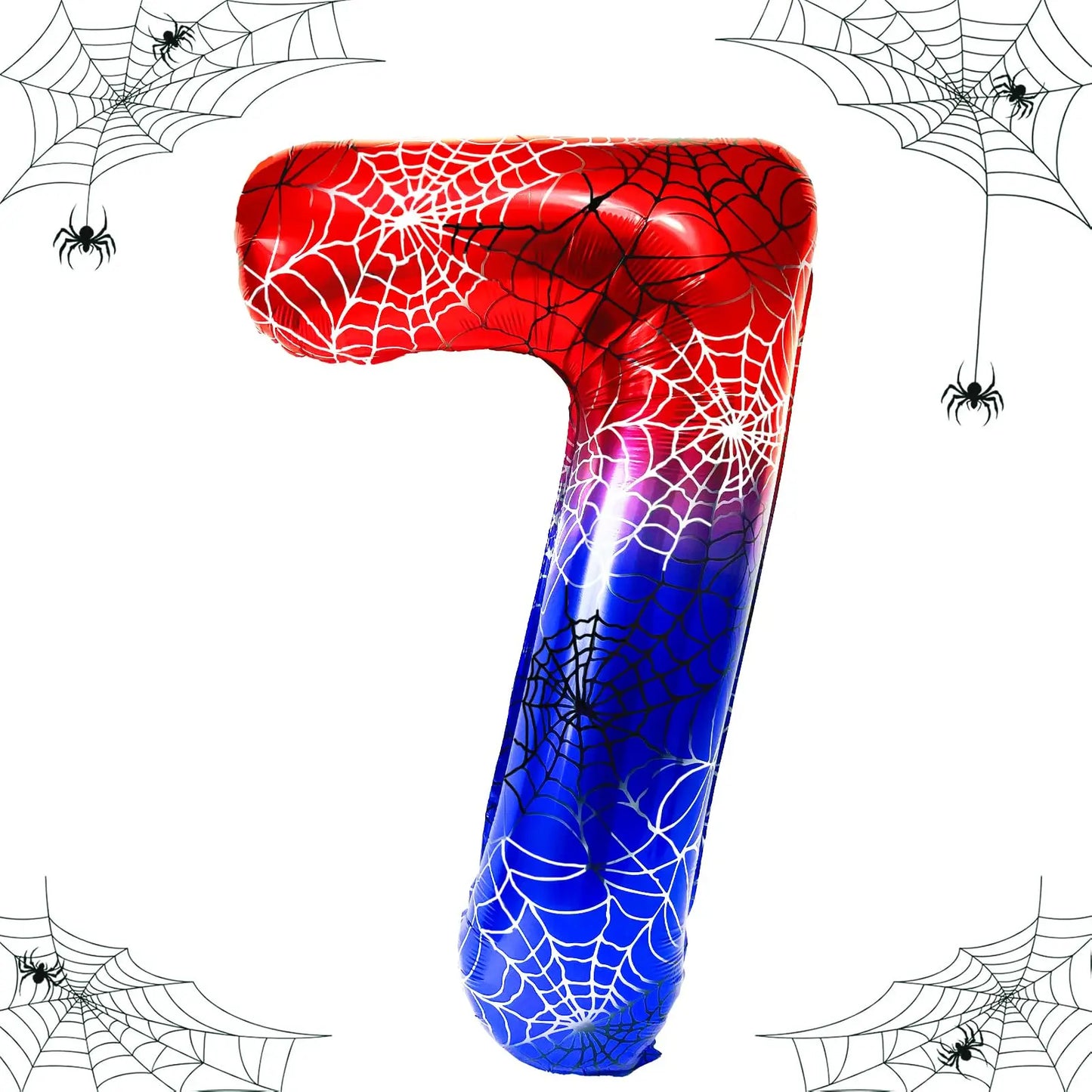 40 Inch Spider Theme Number 0-9 Foil Balloon Large Mylar for Kid Boy Movie Lover Birthday Party Anniversary Decoration Supplies