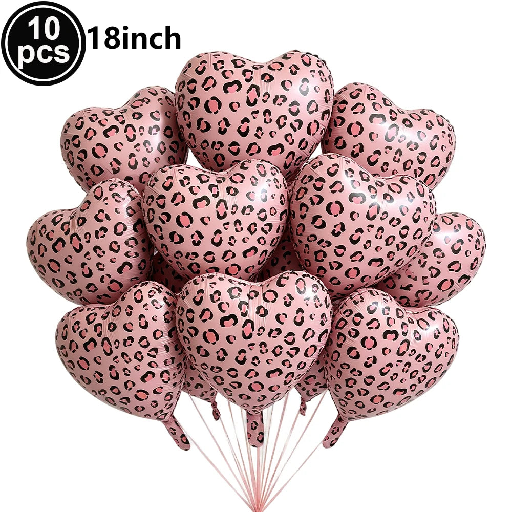 Ballon Chiffre Léopard Rose Gold | Lot de 5 Pièces