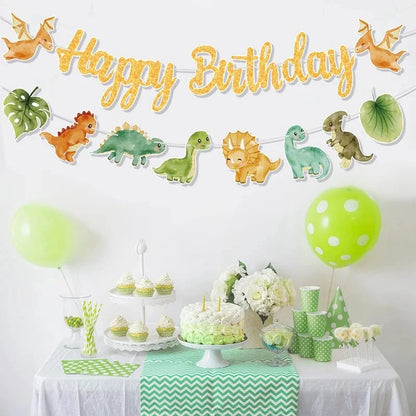 banderole joyeux anniversaire | Dinosaure