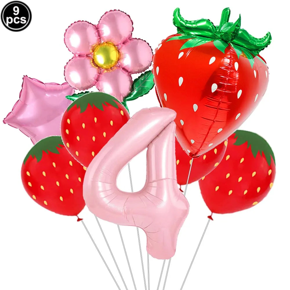 Ballons anniversaire | Thème Fraise