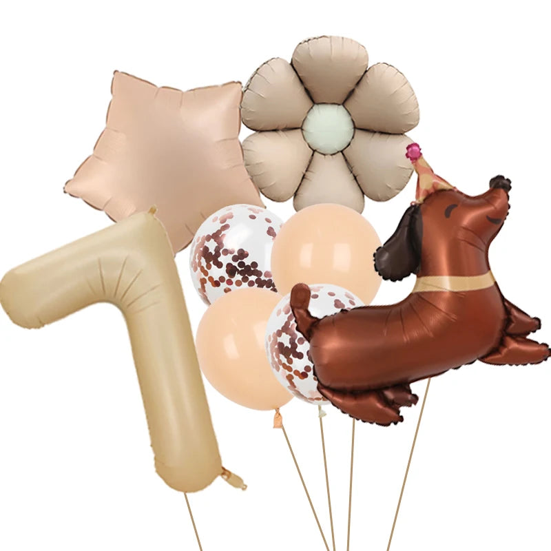 Ballon Anniversaire Chien | Lot de 8 Pièces