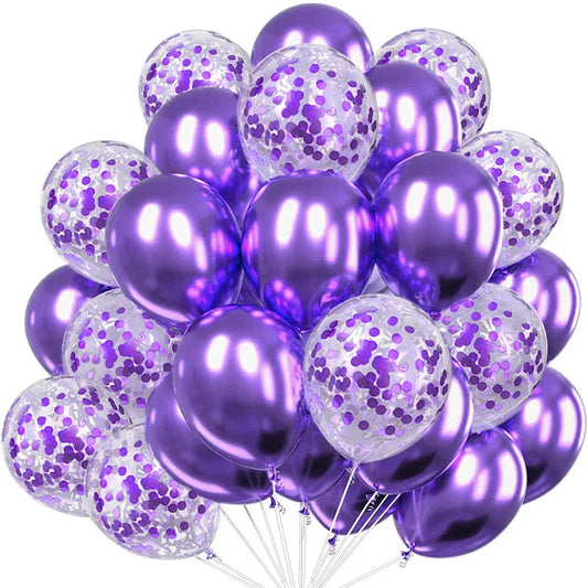 Ballon Anniversaire - GlitterBubbles™ - Mauve