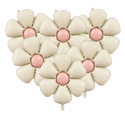 6pcs 50.5x40cm Matt Pink Candy Daisy Balloon Aluminum Foil Balloon Girl Baby Shower Birthday Party Wedding Decoration