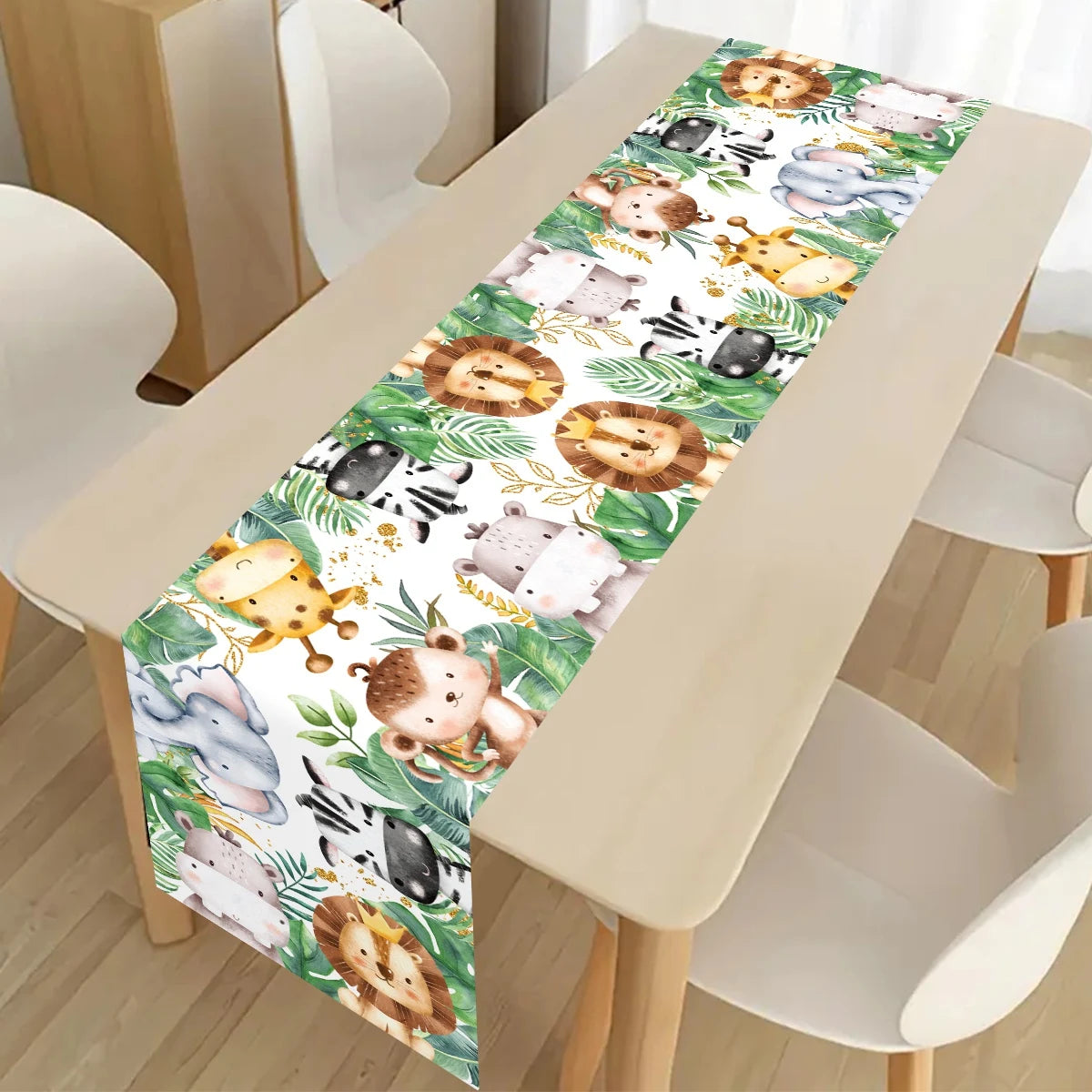 180*35cm Dinosaur Table Runner Jungle Forest Theme Roar Dino One Birthday Party Tablecover Jungle Safari Wild One Party Decor