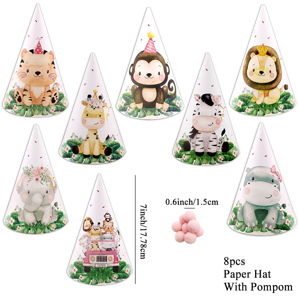 Chapeau de fete | Safari Rose | lot de 8