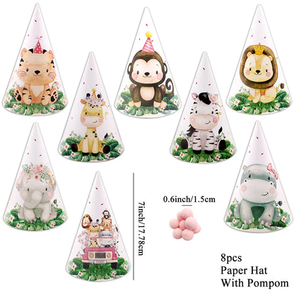 Chapeau de fete | Safari Rose | lot de 8