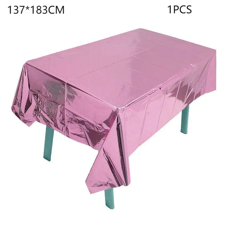 137cm*183cm Rose Gold Sliver Disposable Tablecloth For Birthay Wedding Party Decoration Birthday Partyneeds Home Decor