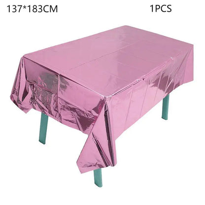 137cm*183cm Rose Gold Sliver Disposable Tablecloth For Birthay Wedding Party Decoration Birthday Partyneeds Home Decor