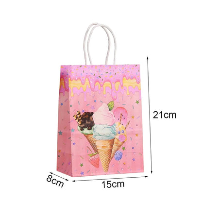 Sac en Papier Cadeau Glace Rose | Lots de 10, 20 ou 30 Pièces