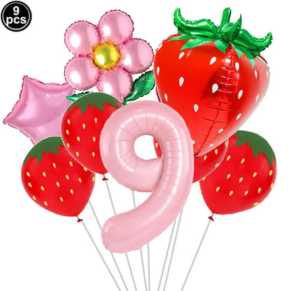 Ballons anniversaire | Thème Fraise