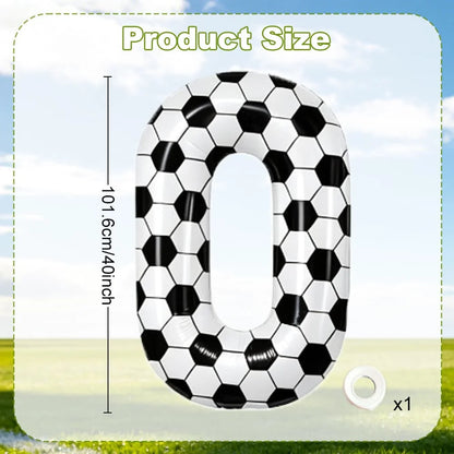 Black and white football digital balloon 0-9,40 inch giant digital balloon sports themed gift, birthday party anniversary decor