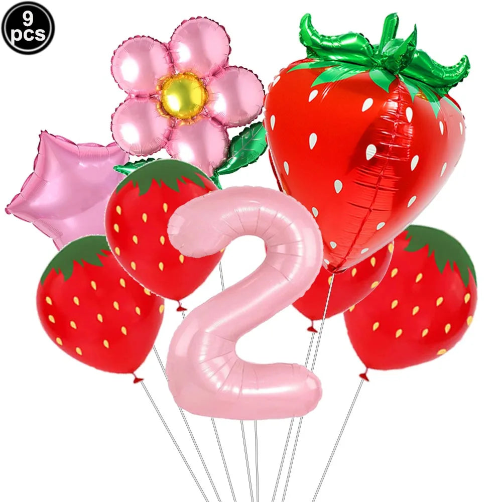 Ballons anniversaire | Thème Fraise