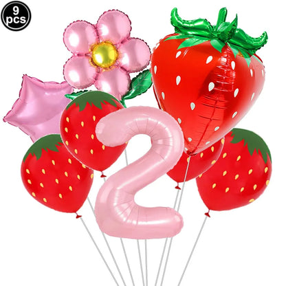Ballons anniversaire | Thème Fraise