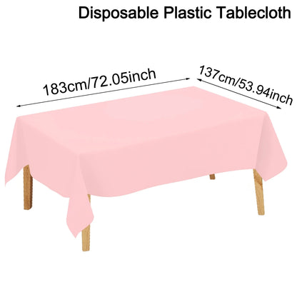 Disposable Solid Color Tablecloth Birthday Party Wedding Christmas Table Cover for Home Kitchen Dining Rectangle Tablecovers