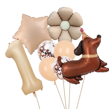Ballon Anniversaire Chien | Lot de 8 Pièces