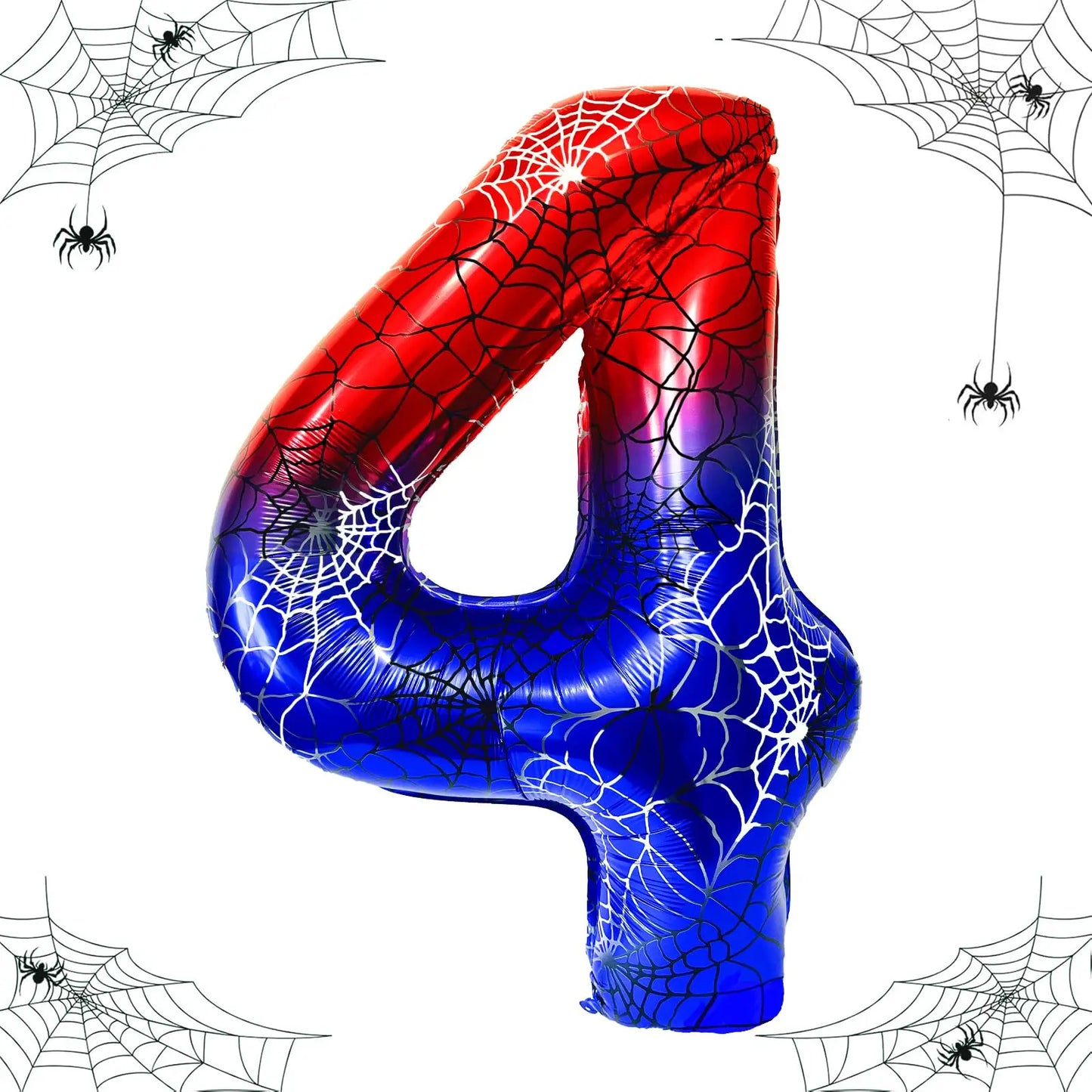 40 Inch Spider Theme Number 0-9 Foil Balloon Large Mylar for Kid Boy Movie Lover Birthday Party Anniversary Decoration Supplies