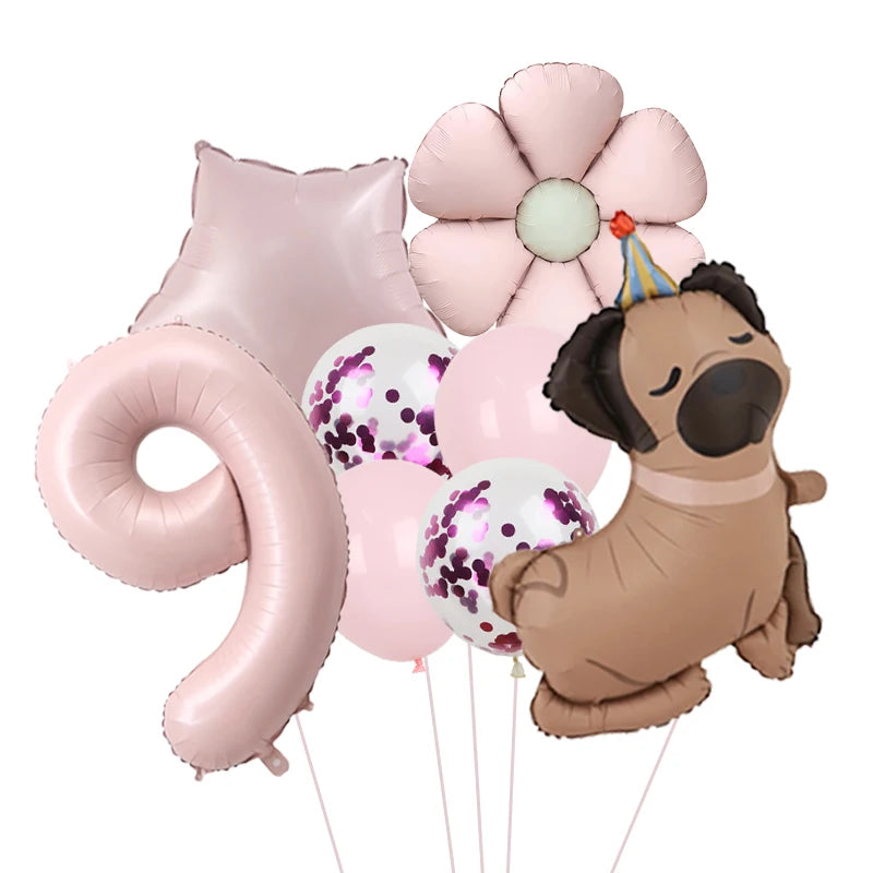 Ballon d'anniversaire chien | Kit Complet 8 Pièces
