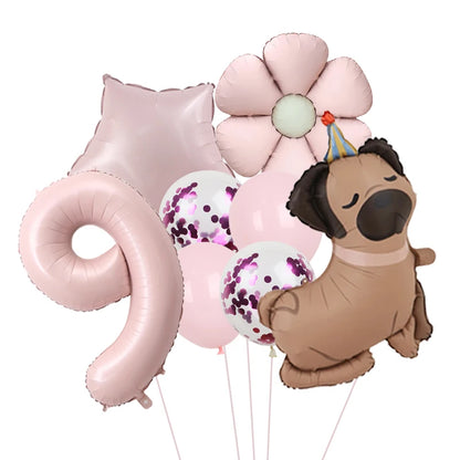 Ballon d'anniversaire chien | Kit Complet 8 Pièces