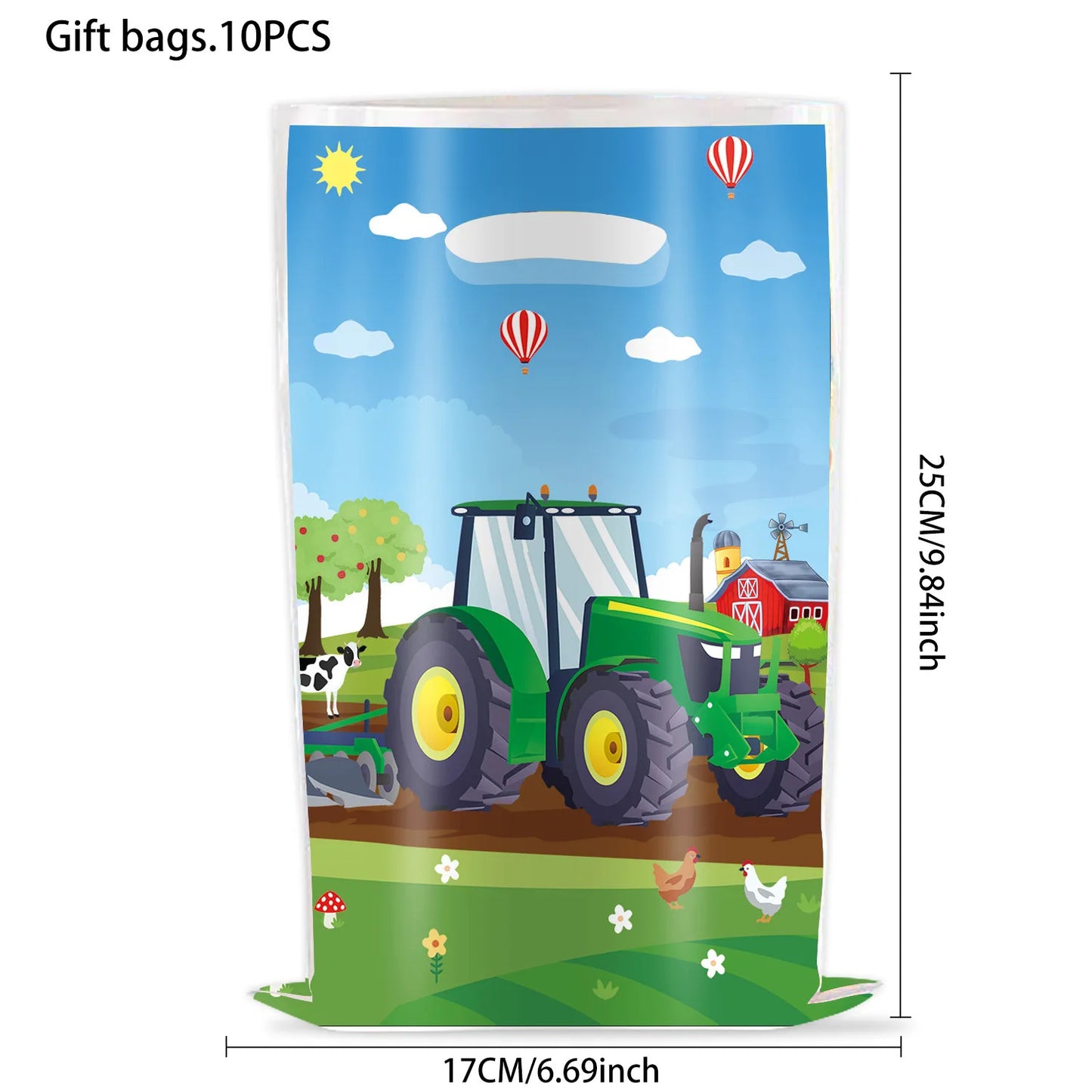 Sac cadeau anniversaire | Tracteur Vert