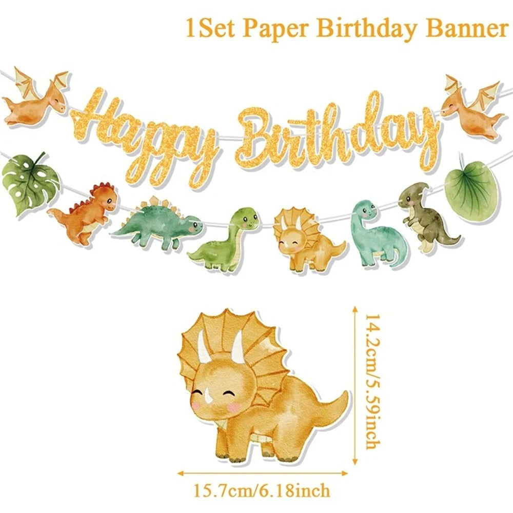 banderole joyeux anniversaire | Dinosaure