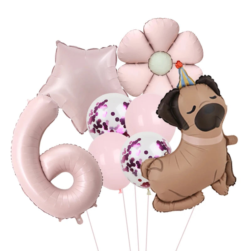 Ballon d'anniversaire chien | Kit Complet 8 Pièces
