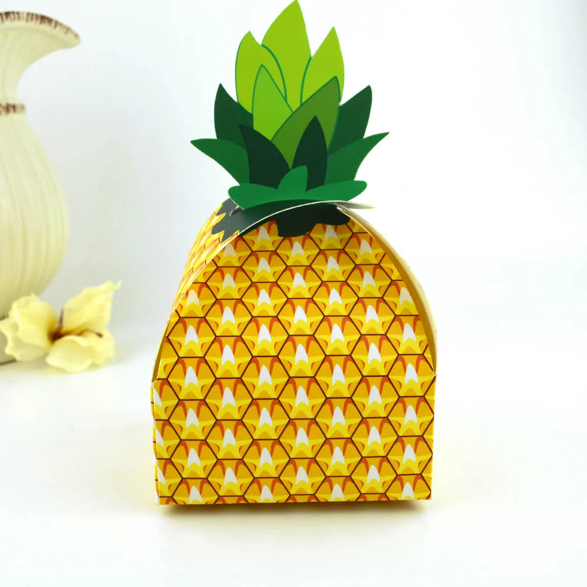 5/10/20pcs Pineapple Shape Cardboard Goodies Candy Packing Box Favor Hawaiian Luau Summer Party Decorations Gift Box Supplies