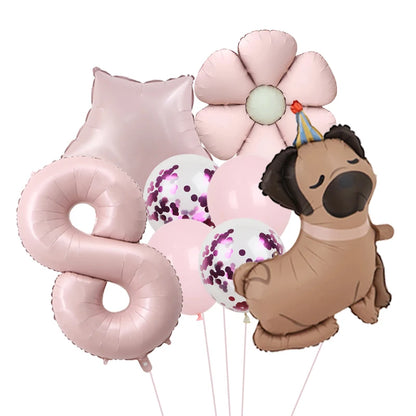 Ballon d'anniversaire chien | Kit Complet 8 Pièces