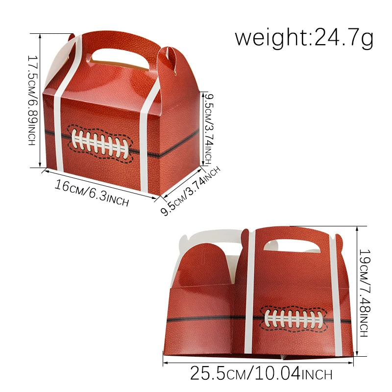 12PCS Football Party Treat Boxes Touch Down Favor Box Football Party Decorations Sports Theme Rugby Football Themed Party