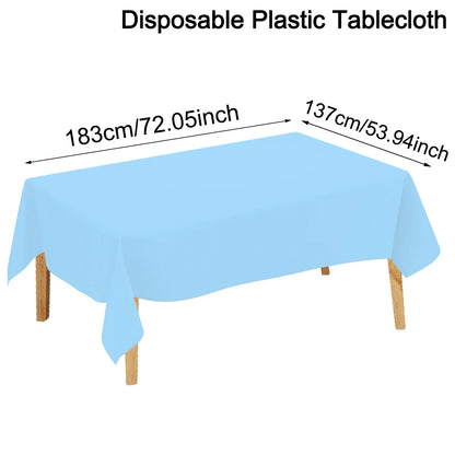 Disposable Solid Color Tablecloth Birthday Party Wedding Christmas Table Cover for Home Kitchen Dining Rectangle Tablecovers